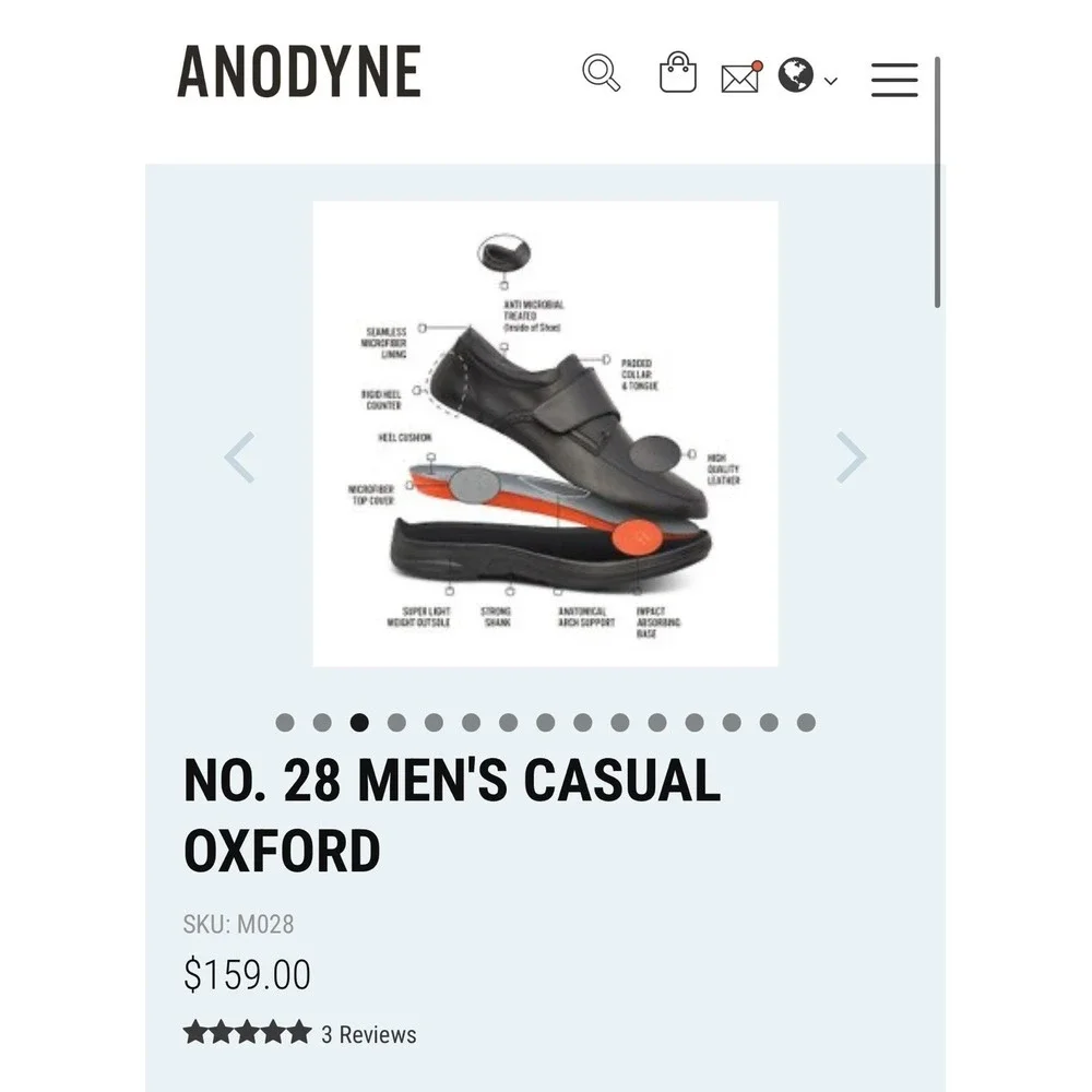 Anodyne No 28 Men's Casual Oxford Dress Shoes Brown 9.5 Extra‎ Wide XW Hook Loop